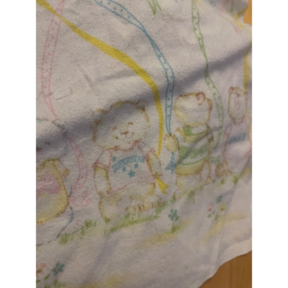 Vintage 1983 Hallmark Critter Sitters Crib Sheet & Receiving  Nursery blanke - Picture 5 of 12